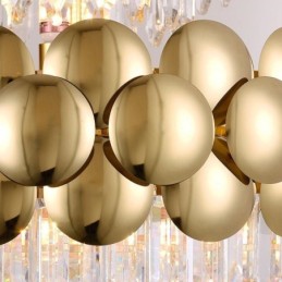 Crystal Pendant Light Electroplated Gold Luxury Decrative Ceiling Light 60cm
