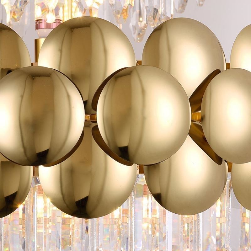 Crystal Pendant Light Electroplated Gold Luxury Decrative Ceiling Light 60cm