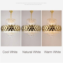 Crystal Pendant Light Electroplated Gold Luxury Decrative Ceiling Light 60cm