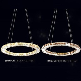 Crystal Pendant Light Lighting Lamps Modern Fixtures Amber K9 Crystal Round Single Ring 30CM