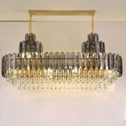 Crystal Pendant Light Rectangular Luxury Decrative Ceiling Light 100cm