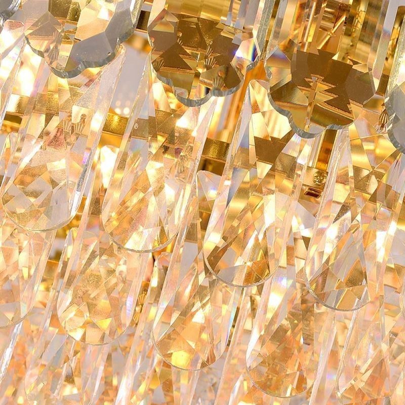 Crystal Pendant Light Rectangular Luxury Decrative Ceiling Light 100cm