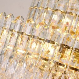 Crystal Pendant Light Rectangular Luxury Decrative Ceiling Light 100cm