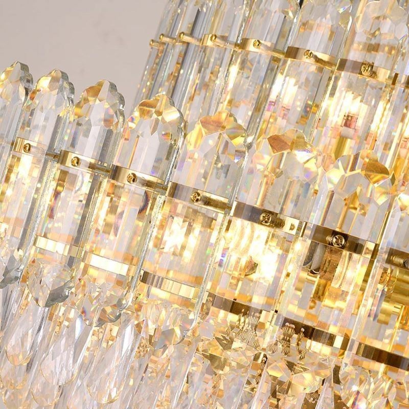Crystal Pendant Light Rectangular Luxury Decrative Ceiling Light 100cm