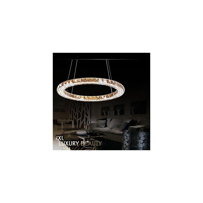 Crystal Pendant Light Lighting Lamps Modern Fixtures Amber K9 Crystal Round Single Ring 30CM