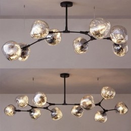 Nordic Ceiling Lamp Modern Electroplated Stained Glass Lampshade Pendant Light