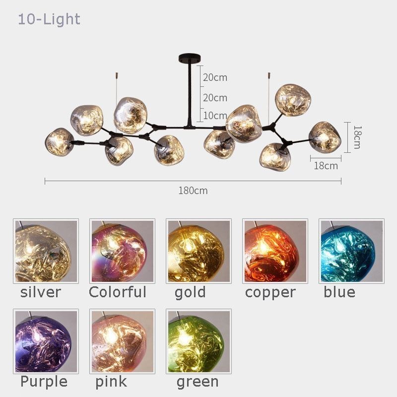 Nordic Ceiling Lamp Modern Electroplated Stained Glass Lampshade Pendant Light