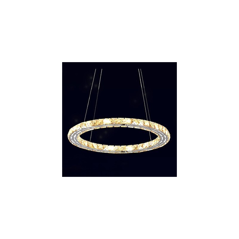 Crystal Pendant Light Lighting Lamps Modern Fixtures Amber K9 Crystal Round Single Ring 30CM