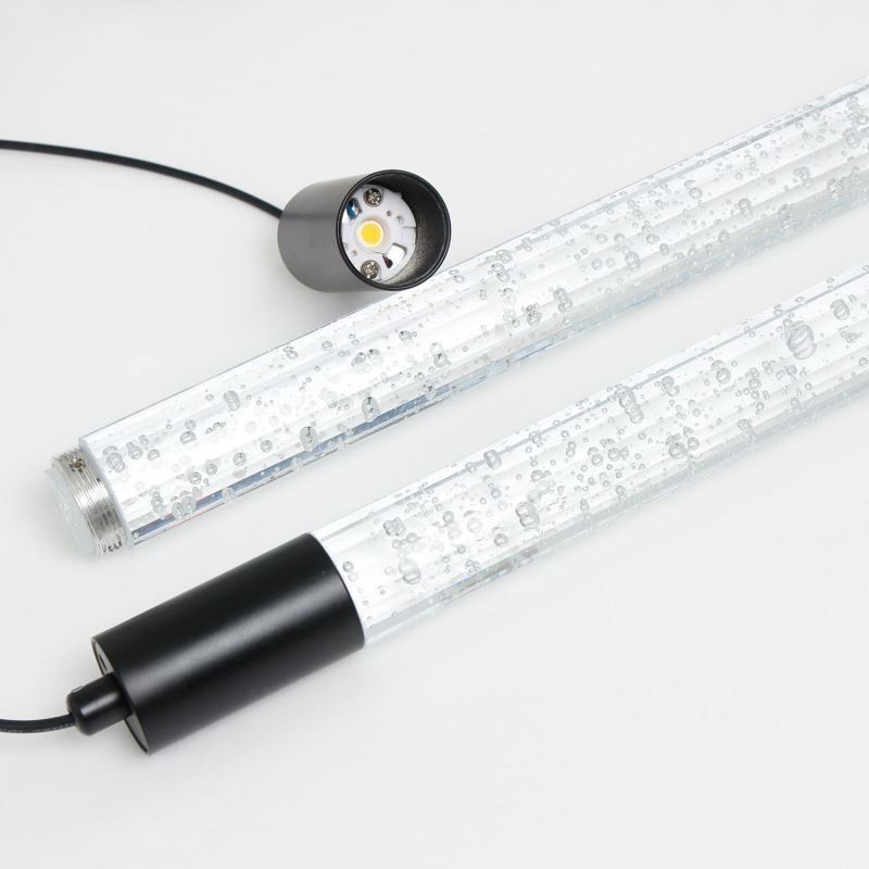 Pendant Light Black Crystal Column Cluster Ceiling Light