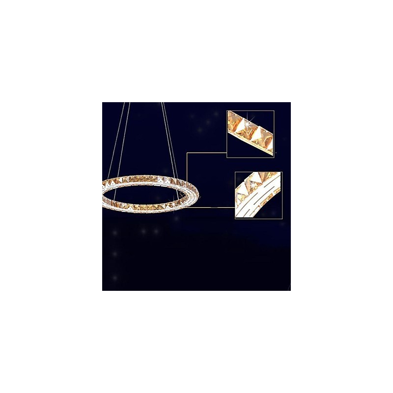 Crystal Pendant Light Lighting Lamps Modern Fixtures Amber K9 Crystal Round Single Ring 30CM