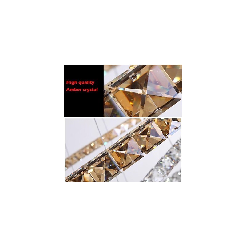 Crystal Pendant Light Lighting Lamps Modern Fixtures Amber K9 Crystal Round Single Ring 30CM