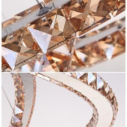 Crystal Pendant Light Lighting Lamps Modern Fixtures Amber K9 Crystal Round Single Ring 30CM