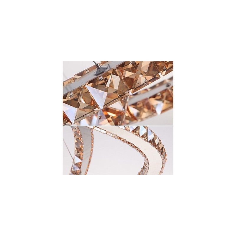 Crystal Pendant Light Lighting Lamps Modern Fixtures Amber K9 Crystal Round Single Ring 30CM