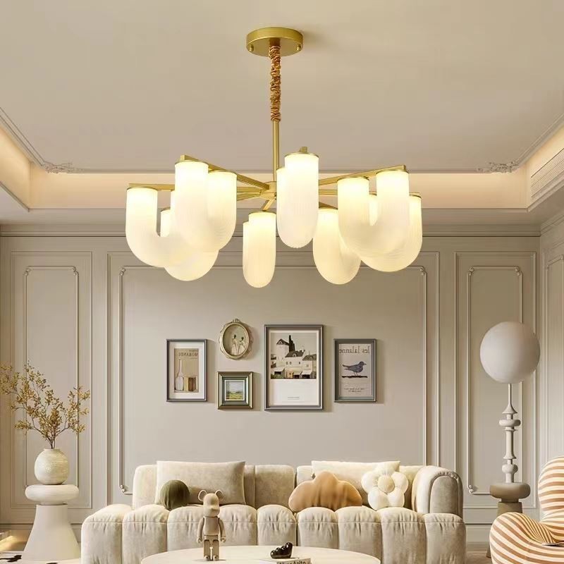 U Shaped Chandelier French Cream Style Pendant Light