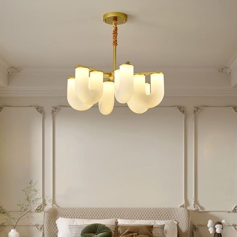 U Shaped Chandelier French Cream Style Pendant Light