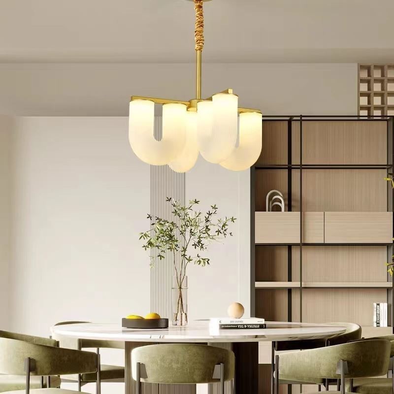 U Shaped Chandelier French Cream Style Pendant Light