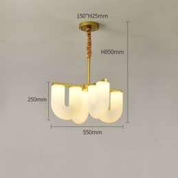 U Shaped Chandelier French Cream Style Pendant Light