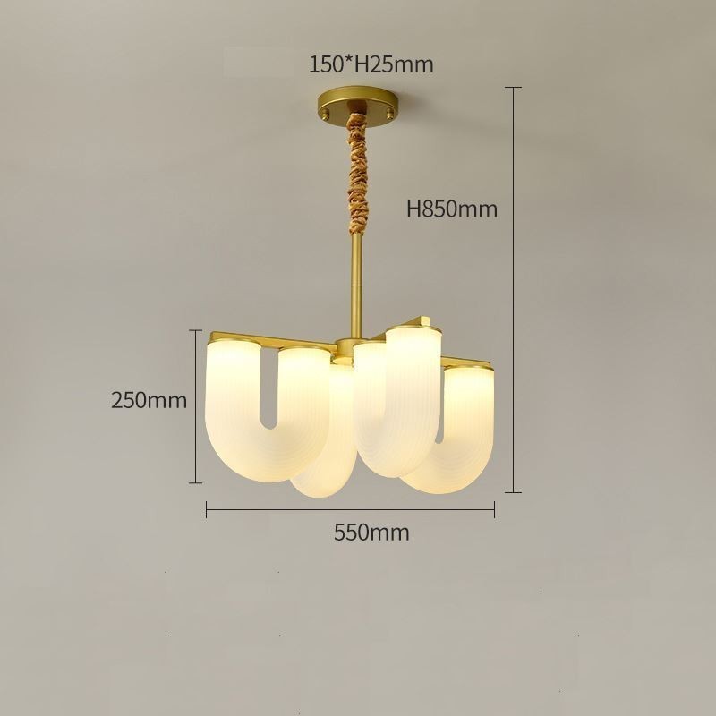 U Shaped Chandelier French Cream Style Pendant Light