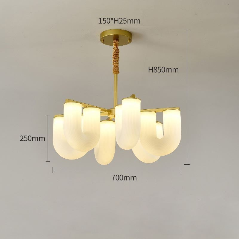 U Shaped Chandelier French Cream Style Pendant Light