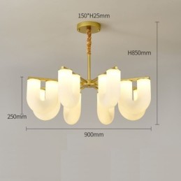 U Shaped Chandelier French Cream Style Pendant Light