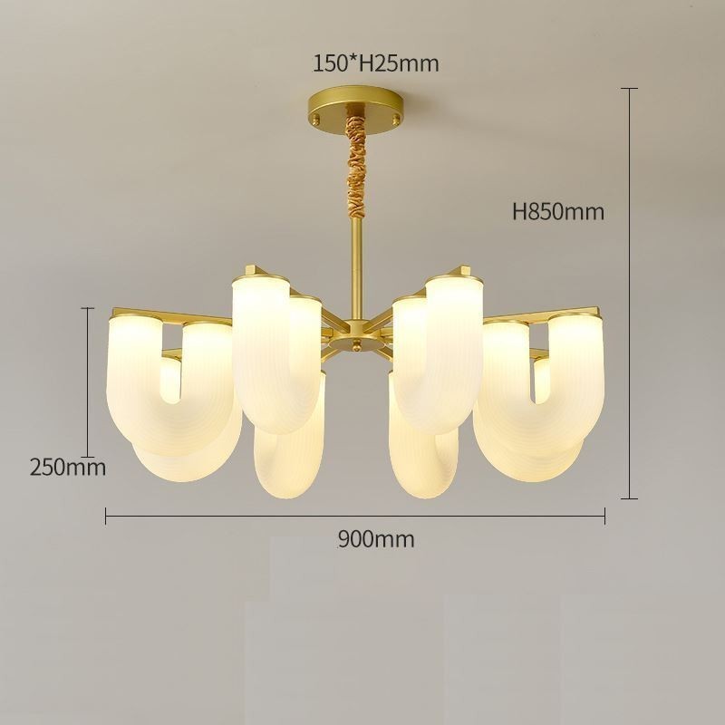 U Shaped Chandelier French Cream Style Pendant Light