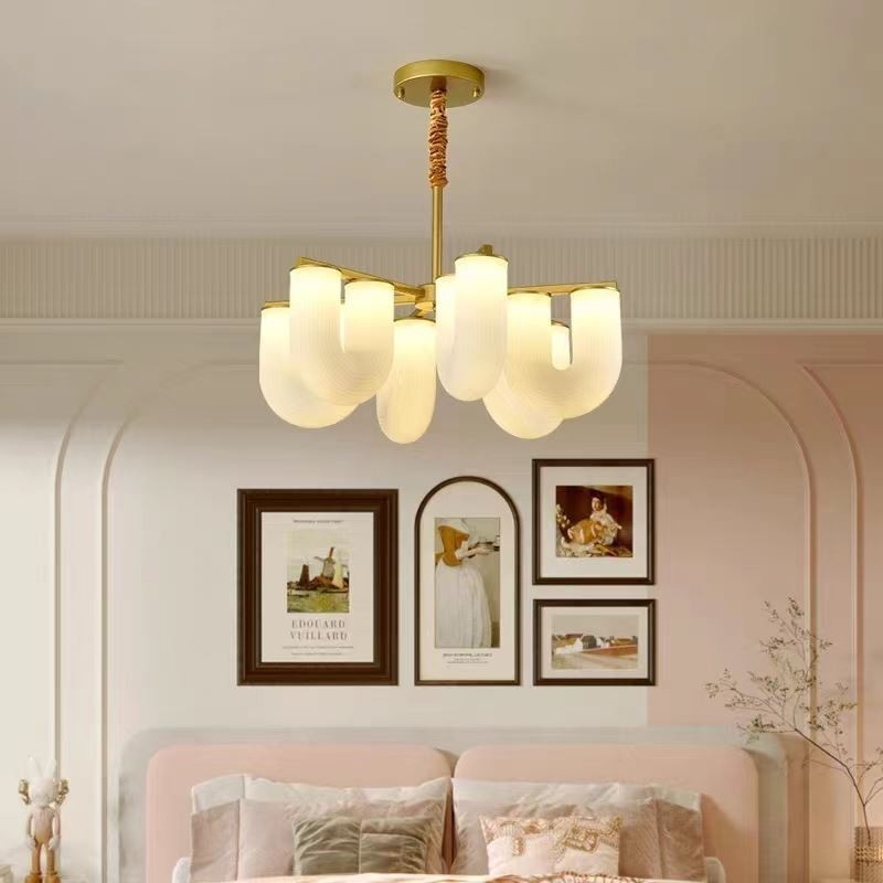U Shaped Chandelier French Cream Style Pendant Light