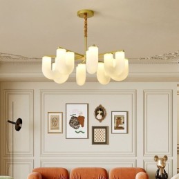 U Shaped Chandelier French Cream Style Pendant Light