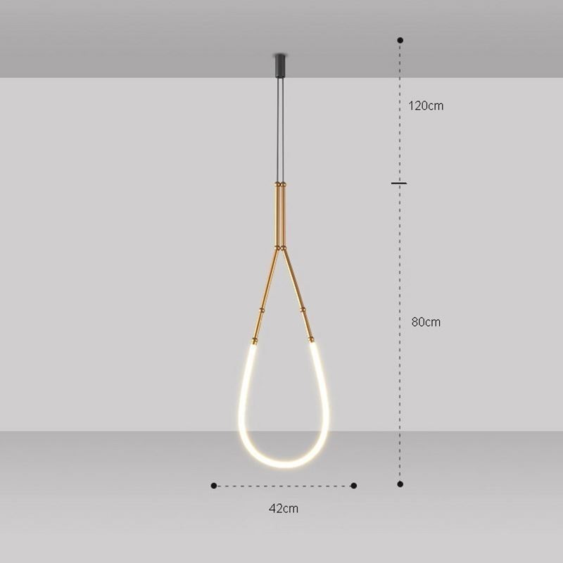 Pendant Light Creative Line Bamboo Ceiling Light Black Gold