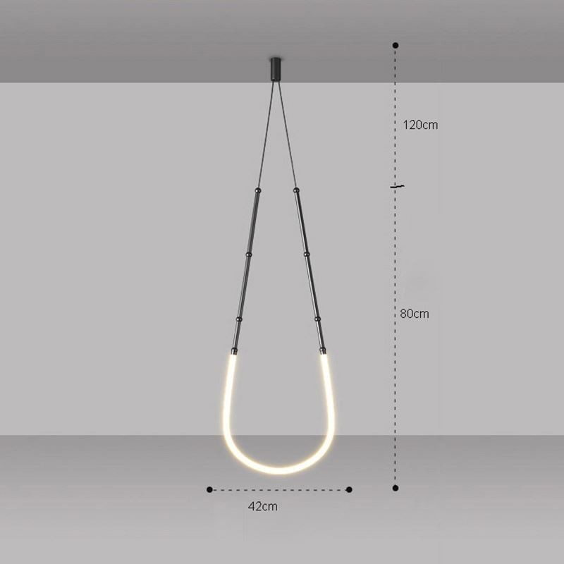 Pendant Light Creative Line Bamboo Ceiling Light Black Gold