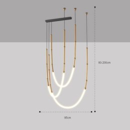 Pendant Light Creative Line Bamboo Ceiling Light Black Gold