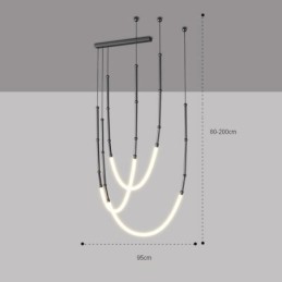 Pendant Light Creative Line Bamboo Ceiling Light Black Gold