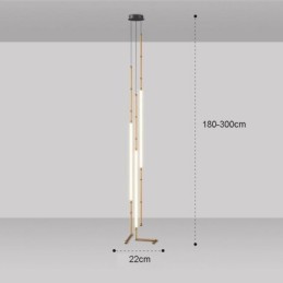 Ceiling Light Creative Line Bamboo Hanging Light Black Gold