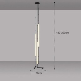 Ceiling Light Creative Line Bamboo Hanging Light Black Gold