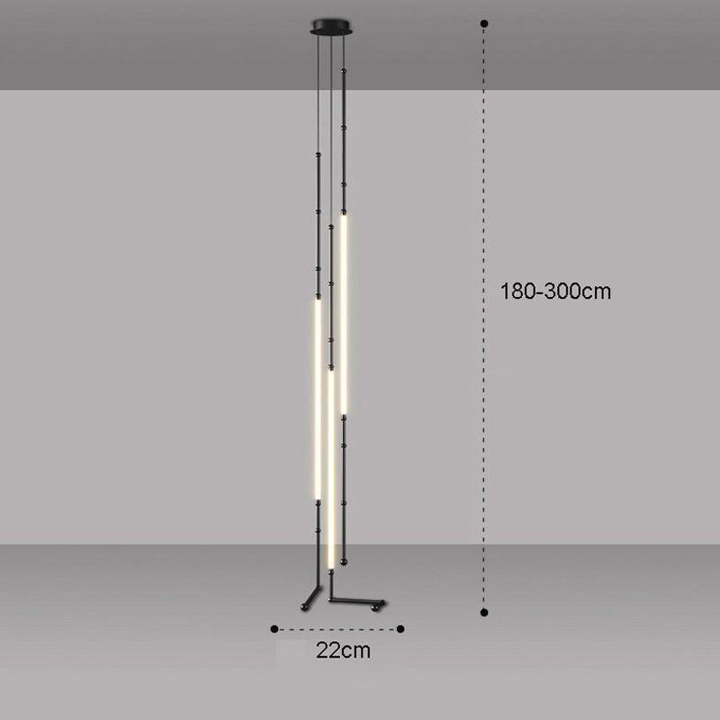 Ceiling Light Creative Line Bamboo Hanging Light Black Gold