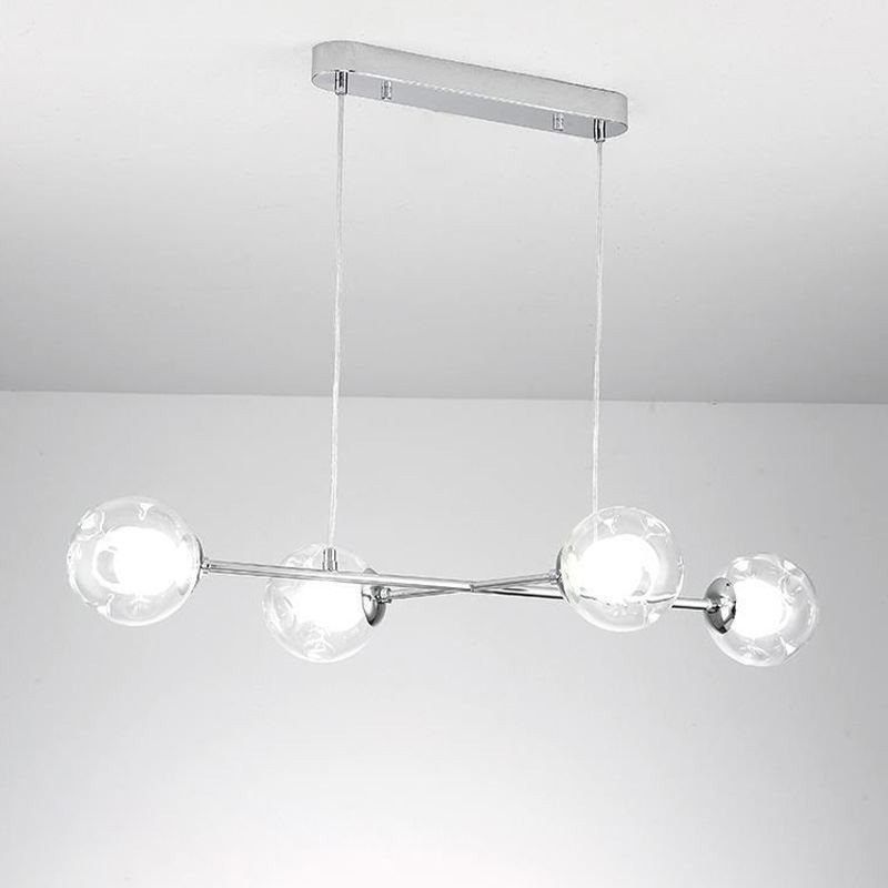 Glass Hanging Light European Magic Bean Pendant Light 4 Lights