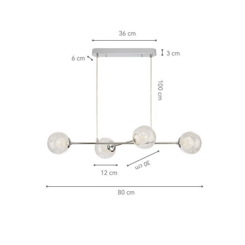 Glass Hanging Light European Magic Bean Pendant Light 4 Lights