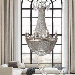 Aluminum Chain Pendant Light Creative Light Luxury Tassel Decorative Light Gold Silver