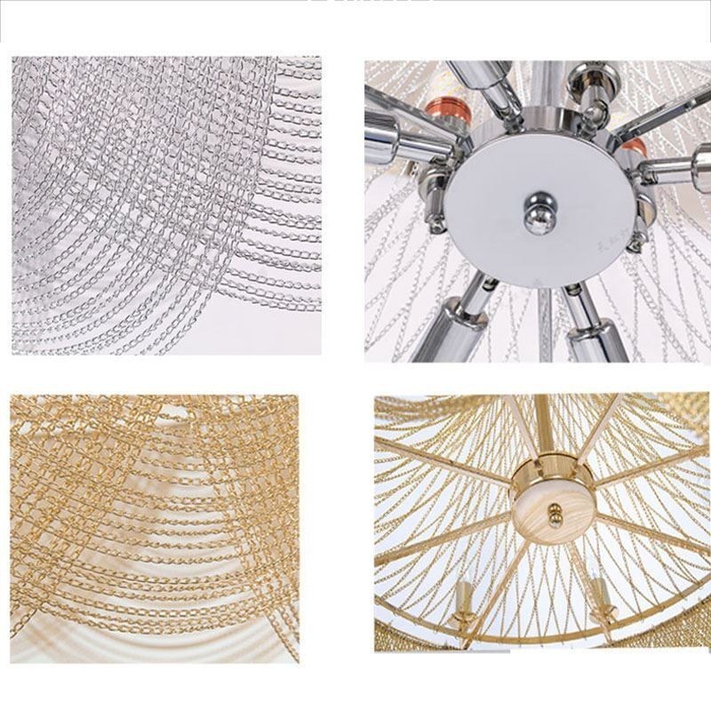 Aluminum Chain Pendant Light Creative Light Luxury Tassel Decorative Light Gold Silver