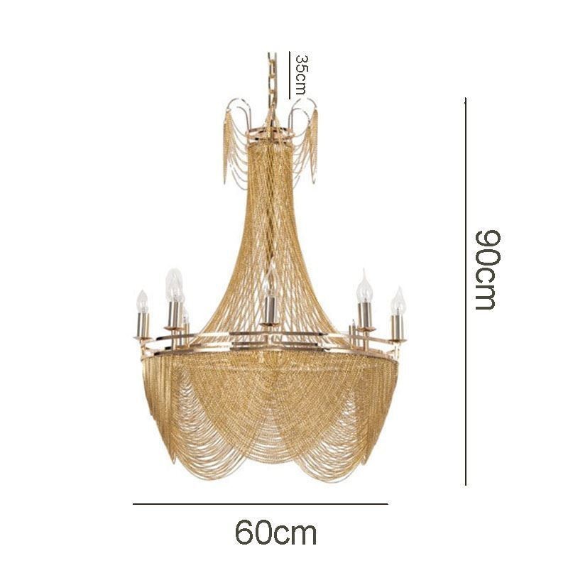Aluminum Chain Pendant Light Creative Light Luxury Tassel Decorative Light Gold Silver