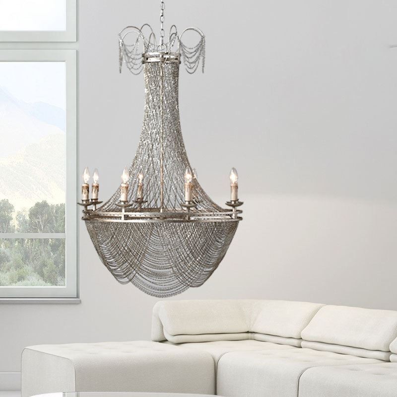 Aluminum Chain Pendant Light Creative Light Luxury Tassel Decorative Light Gold Silver