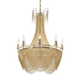 Aluminum Chain Pendant Light Creative Light Luxury Tassel Decorative Light Gold Silver