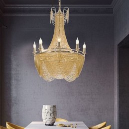 Aluminum Chain Pendant Light Creative Light Luxury Tassel Decorative Light Gold Silver