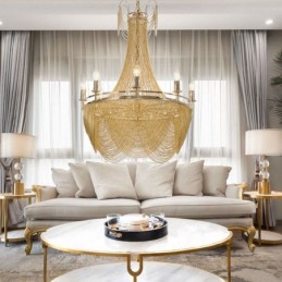 Aluminum Chain Pendant Light Creative Light Luxury Tassel Decorative Light Gold Silver