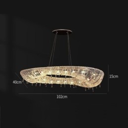 Crystal Pendant Light Modern Luxury Oval Ceiling Light