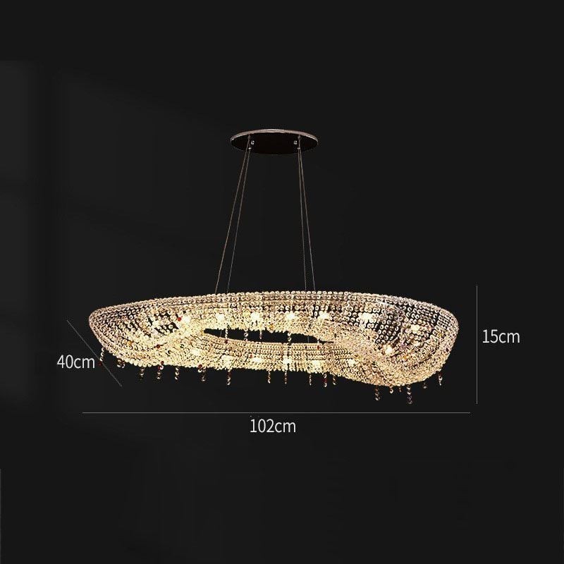 Crystal Pendant Light Modern Luxury Oval Ceiling Light