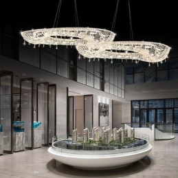 Crystal Pendant Light Modern Luxury Oval Ceiling Light