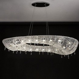 Crystal Pendant Light Modern Luxury Oval Ceiling Light