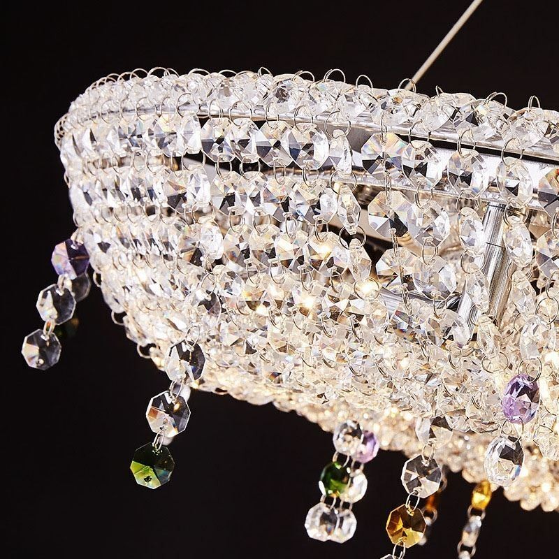 Crystal Pendant Light Modern Luxury Oval Ceiling Light