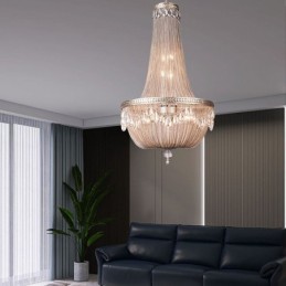Tassel Pendant Light Retro American Duplex Aluminum Chain Ceiling Light