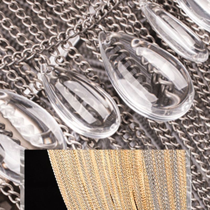 Tassel Pendant Light Retro American Duplex Aluminum Chain Ceiling Light